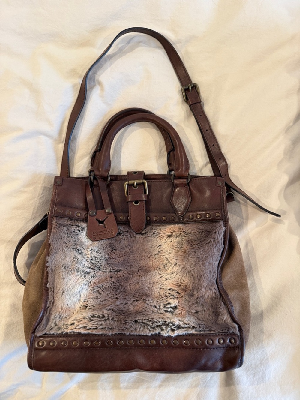 Pikolinos leather suede bag with crossbody strap